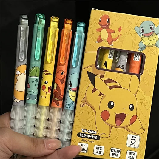 5pcs Pokémon Pikachu Gel Pens